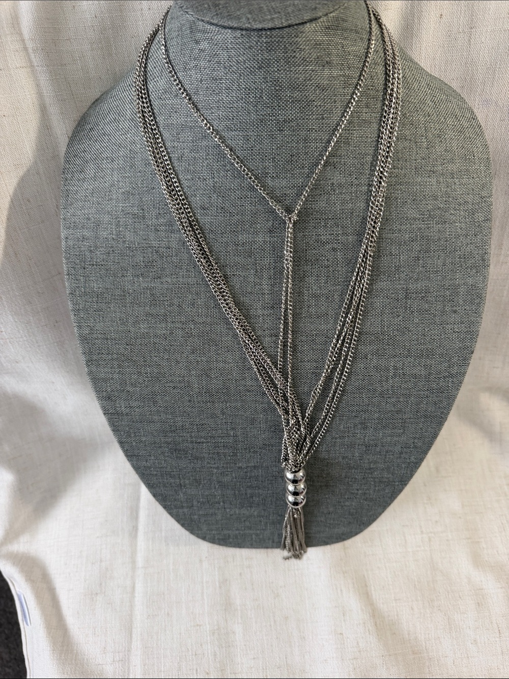 NY Silver Multi-Strand Tassel Necklace - Women Jewelry